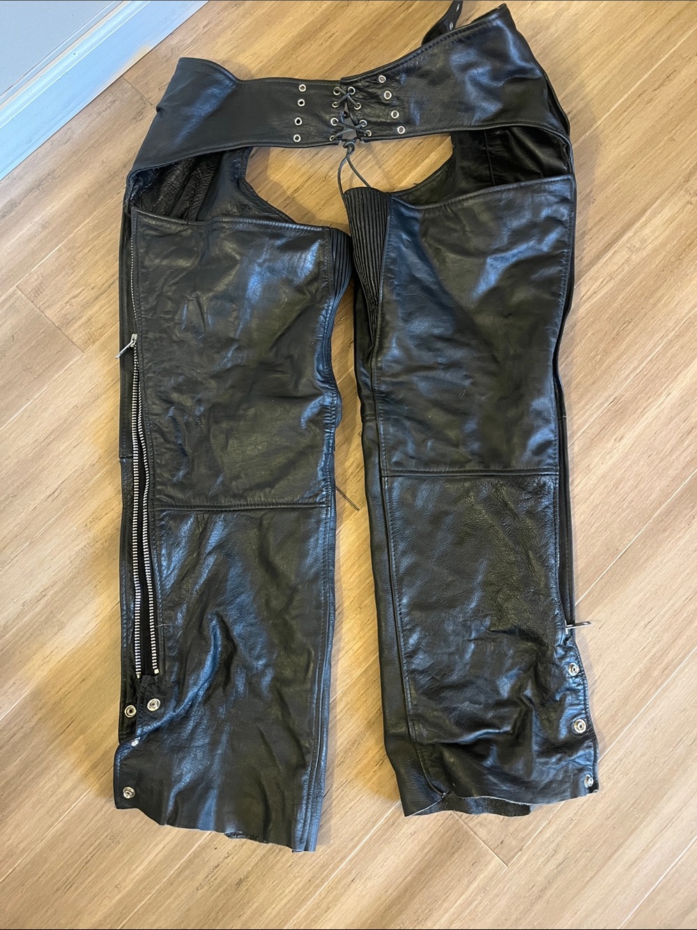 Unik Premium Leather Motorcycle Chaps L - Picture 7 of 7
